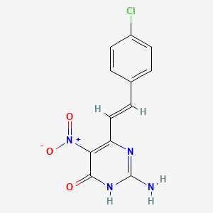 2-amino-6-[2-(4-chlorophenyl)vinyl]-5-nitro-4(3H)-pyrimidinone