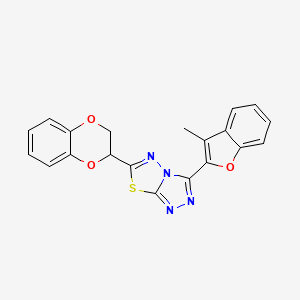 6-(2,3-Dihydro-1,4-benzodioxin-2-yl)-3-(3-methyl-1-benzofuran-2-yl)[1,2,4]triazolo[3,4-b][1,3,4]thiadiazole