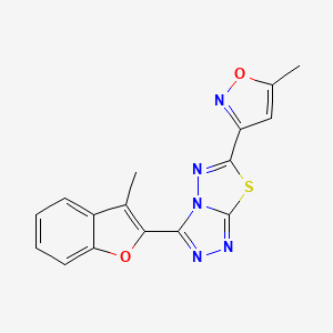 3-(3-Methyl-1-benzofuran-2-yl)-6-(5-methyl-1,2-oxazol-3-yl)[1,2,4]triazolo[3,4-b][1,3,4]thiadiazole