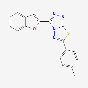 molecular formula C18H12N4OS B13372446 3-(1-Benzofuran-2-yl)-6-(4-methylphenyl)[1,2,4]triazolo[3,4-b][1,3,4]thiadiazole 