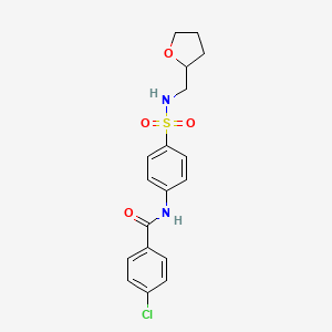 molecular formula C18H19ClN2O4S B13372463 4-chloro-N-{4-[(tetrahydrofuran-2-ylmethyl)sulfamoyl]phenyl}benzamide 