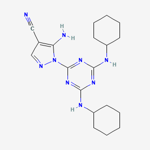 5-amino-1-[4,6-bis(cyclohexylamino)-1,3,5-triazin-2-yl]-1H-pyrazole-4-carbonitrile