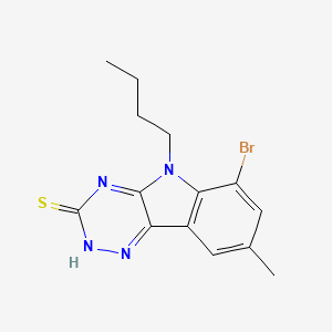 molecular formula C14H15BrN4S B13372482 6-bromo-5-butyl-8-methyl-5H-[1,2,4]triazino[5,6-b]indole-3-thiol 