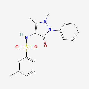 molecular formula C18H19N3O3S B13372495 N-(1,5-dimethyl-3-oxo-2-phenyl-2,3-dihydro-1H-pyrazol-4-yl)-3-methylbenzenesulfonamide 