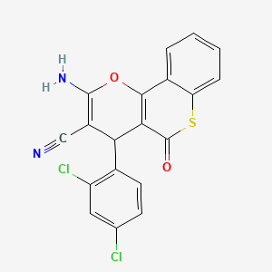 molecular formula C19H10Cl2N2O2S B13372502 2-amino-4-(2,4-dichlorophenyl)-5-oxo-4H,5H-thiochromeno[4,3-b]pyran-3-carbonitrile 