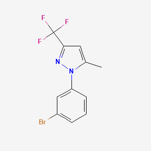 molecular formula C11H8BrF3N2 B1337302 1-(3-溴苯基)-5-甲基-3-(三氟甲基)-1H-吡唑 CAS No. 327046-86-6