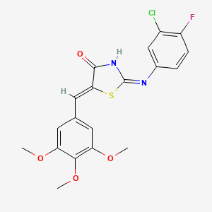 (5Z)-2-(3-chloro-4-fluoroanilino)-5-[(3,4,5-trimethoxyphenyl)methylidene]-1,3-thiazol-4-one