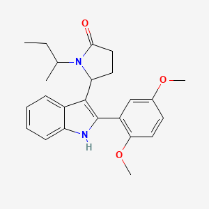 molecular formula C24H28N2O3 B13373069 1-sec-butyl-5-[2-(2,5-dimethoxyphenyl)-1H-indol-3-yl]-2-pyrrolidinone 