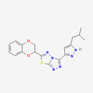 6-(2,3-dihydro-1,4-benzodioxin-2-yl)-3-(3-isobutyl-1H-pyrazol-5-yl)[1,2,4]triazolo[3,4-b][1,3,4]thiadiazole