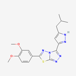 6-(3,4-dimethoxyphenyl)-3-(3-isobutyl-1H-pyrazol-5-yl)[1,2,4]triazolo[3,4-b][1,3,4]thiadiazole