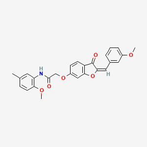 2-{[2-(3-methoxybenzylidene)-3-oxo-2,3-dihydro-1-benzofuran-6-yl]oxy}-N-(2-methoxy-5-methylphenyl)acetamide