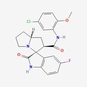 N-(5-chloro-2-methoxyphenyl)-5-fluoro-1,1',2,2',5',6',7',7'a-octahydro-2-oxospiro[indole-3,3'-pyrrolizine]-2'-carboxamide