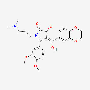 4-(2,3-dihydro-1,4-benzodioxin-6-ylcarbonyl)-5-(3,4-dimethoxyphenyl)-1-[3-(dimethylamino)propyl]-3-hydroxy-1,5-dihydro-2H-pyrrol-2-one