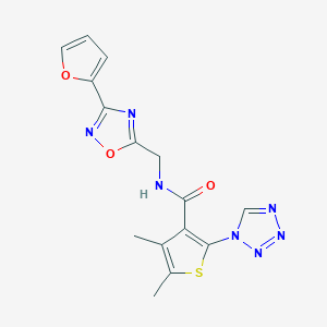 N-{[3-(2-furyl)-1,2,4-oxadiazol-5-yl]methyl}-4,5-dimethyl-2-(1H-tetraazol-1-yl)-3-thiophenecarboxamide