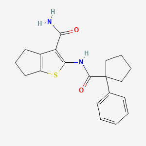 2-{[(1-phenylcyclopentyl)carbonyl]amino}-5,6-dihydro-4H-cyclopenta[b]thiophene-3-carboxamide