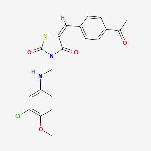 5-(4-Acetylbenzylidene)-3-[(3-chloro-4-methoxyanilino)methyl]-1,3-thiazolidine-2,4-dione