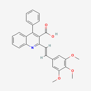 4-Phenyl-2-[2-(3,4,5-trimethoxyphenyl)vinyl]-3-quinolinecarboxylic acid