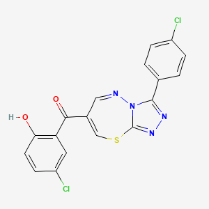 (5-Chloro-2-hydroxyphenyl)[3-(4-chlorophenyl)[1,2,4]triazolo[3,4-b][1,3,4]thiadiazepin-7-yl]methanone