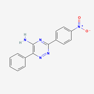 molecular formula C15H11N5O2 B13374298 5-Amino-3-{4-nitrophenyl}-6-phenyl-1,2,4-triazine 