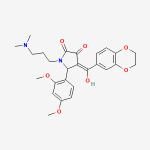 4-(2,3-dihydro-1,4-benzodioxin-6-ylcarbonyl)-5-(2,4-dimethoxyphenyl)-1-[3-(dimethylamino)propyl]-3-hydroxy-1,5-dihydro-2H-pyrrol-2-one