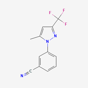 molecular formula C12H8F3N3 B1337436 3-(5-甲基-3-(三氟甲基)-1H-吡唑-1-基)苯甲腈 CAS No. 209958-67-8