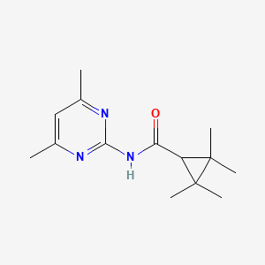 molecular formula C14H21N3O B13374380 N-(4,6-dimethyl-2-pyrimidinyl)-2,2,3,3-tetramethylcyclopropanecarboxamide 