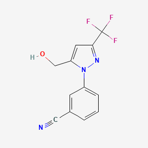 molecular formula C12H8F3N3O B1337445 3-(5-(羟甲基)-3-(三氟甲基)-1H-吡唑-1-基)苯甲腈 CAS No. 209919-64-2