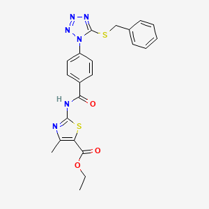 ethyl 2-({4-[5-(benzylsulfanyl)-1H-tetraazol-1-yl]benzoyl}amino)-4-methyl-1,3-thiazole-5-carboxylate