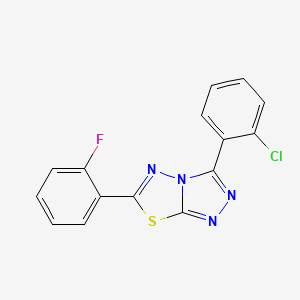 molecular formula C15H8ClFN4S B13374516 3-(2-Chlorophenyl)-6-(2-fluorophenyl)[1,2,4]triazolo[3,4-b][1,3,4]thiadiazole 