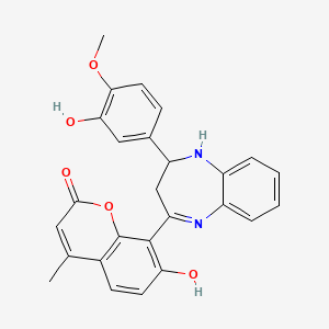 7-hydroxy-8-[2-(3-hydroxy-4-methoxyphenyl)-2,3-dihydro-1H-1,5-benzodiazepin-4-yl]-4-methyl-2H-chromen-2-one