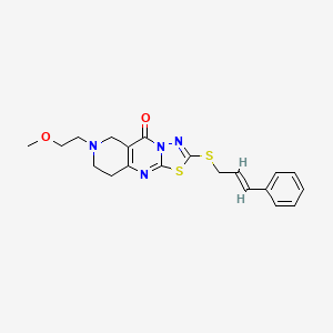 7-(2-methoxyethyl)-2-{[(2E)-3-phenyl-2-propenyl]sulfanyl}-6,7,8,9-tetrahydro-5H-pyrido[4,3-d][1,3,4]thiadiazolo[3,2-a]pyrimidin-5-one