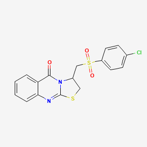 3-{[(4-chlorophenyl)sulfonyl]methyl}-2,3-dihydro-5H-[1,3]thiazolo[2,3-b]quinazolin-5-one