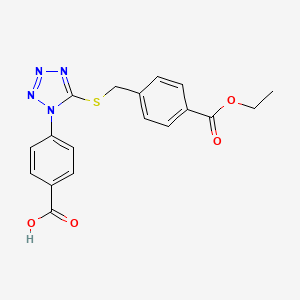 4-(5-{[4-(ethoxycarbonyl)benzyl]sulfanyl}-1H-tetrazol-1-yl)benzoic acid