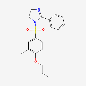 molecular formula C19H22N2O3S B13374605 1-[(3-methyl-4-propoxyphenyl)sulfonyl]-2-phenyl-4,5-dihydro-1H-imidazole 