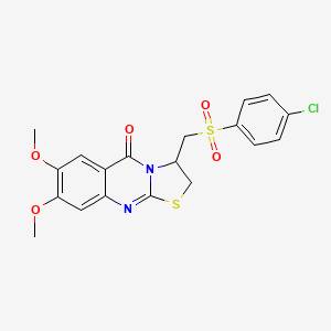 3-{[(4-chlorophenyl)sulfonyl]methyl}-7,8-dimethoxy-2,3-dihydro-5H-[1,3]thiazolo[2,3-b]quinazolin-5-one