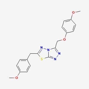 6-(4-Methoxybenzyl)-3-[(4-methoxyphenoxy)methyl][1,2,4]triazolo[3,4-b][1,3,4]thiadiazole