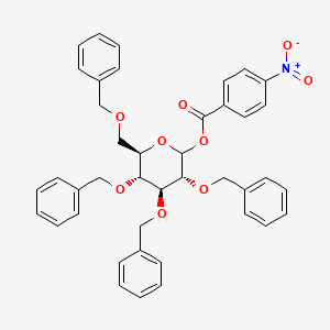 molecular formula C41H39NO9 B1337479 (3R,4S,5R,6R)-3,4,5-Tris(benzyloxy)-6-((benzyloxy)methyl)tetrahydro-2H-pyran-2-yl 4-nitrobenzoate 