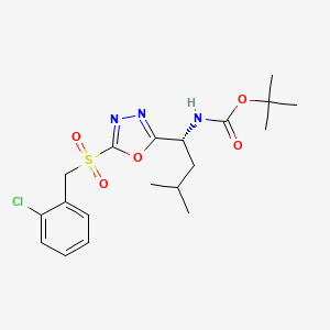 Tert-butyl 1-{5-[(2-chlorobenzyl)sulfonyl]-1,3,4-oxadiazol-2-yl}-3-methylbutylcarbamate