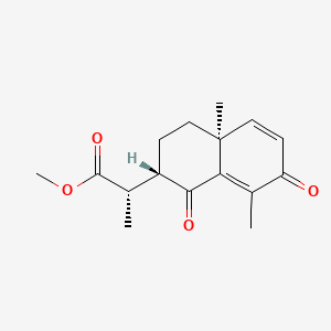 molecular formula C16H20O4 B13374965 Methyl 2-(4a,8-dimethyl-1,7-dioxo-1,2,3,4,4a,7-hexahydro-2-naphthalenyl)propanoate 