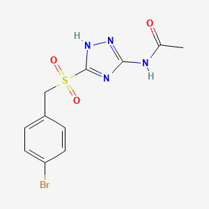 N-{3-[(4-bromobenzyl)sulfonyl]-1H-1,2,4-triazol-5-yl}acetamide