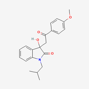 molecular formula C21H23NO4 B13375009 3-hydroxy-1-isobutyl-3-[2-(4-methoxyphenyl)-2-oxoethyl]-1,3-dihydro-2H-indol-2-one 