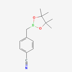molecular formula C14H18BNO2 B1337505 4-((4,4,5,5-Tetramethyl-1,3,2-dioxaborolan-2-yl)methyl)benzonitrile CAS No. 475250-43-2
