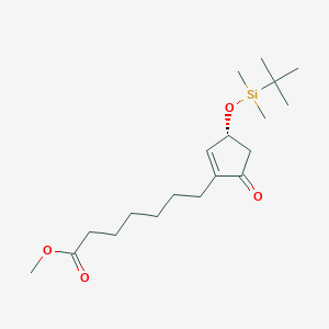 molecular formula C19H34O4Si B1337512 (R)-Methyl 7-(3-((tert-butyldimethylsilyl)oxy)-5-oxocyclopent-1-en-1-yl)heptanoate CAS No. 41138-69-6