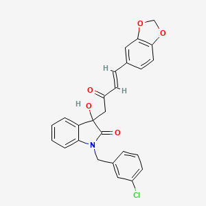 3-[4-(1,3-benzodioxol-5-yl)-2-oxo-3-butenyl]-1-(3-chlorobenzyl)-3-hydroxy-1,3-dihydro-2H-indol-2-one