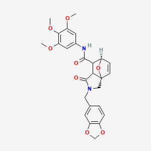 2-(1,3-benzodioxol-5-ylmethyl)-3-oxo-N-(3,4,5-trimethoxyphenyl)-2,3,3a,4-tetrahydro-5,7a-epoxyisoindole-4-carboxamide