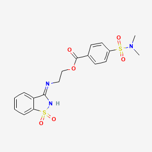 2-[(1,1-Dioxo-1,2-benzothiazol-3-yl)amino]ethyl 4-(dimethylsulfamoyl)benzoate