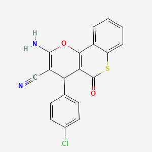 2-amino-4-(4-chlorophenyl)-5-oxo-4H,5H-thiochromeno[4,3-b]pyran-3-carbonitrile