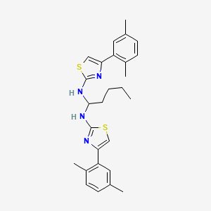 N-[4-(2,5-dimethylphenyl)-1,3-thiazol-2-yl]-N-(1-{[4-(2,5-dimethylphenyl)-1,3-thiazol-2-yl]amino}pentyl)amine