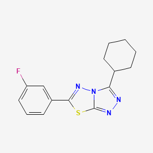 3-Cyclohexyl-6-(3-fluorophenyl)[1,2,4]triazolo[3,4-b][1,3,4]thiadiazole