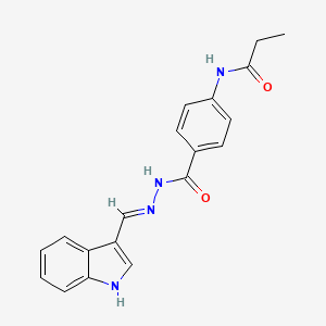 N-(4-{[2-(1H-indol-3-ylmethylene)hydrazino]carbonyl}phenyl)propanamide